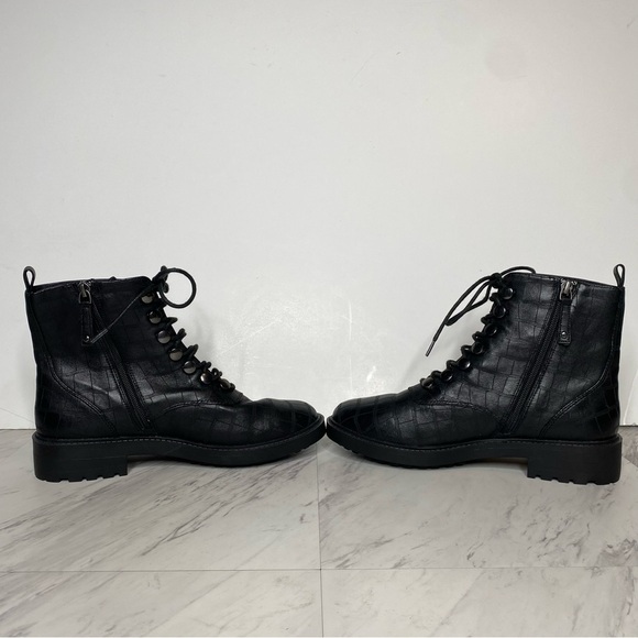 New! Paolo Trinity Black Crocodile Lace Up Bootie 8 1/2 M - Picture 5 of 14